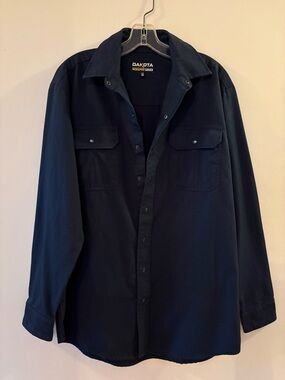 Dakota Men's Navy Button-Up Work Shirt, Sz Large-Tall.